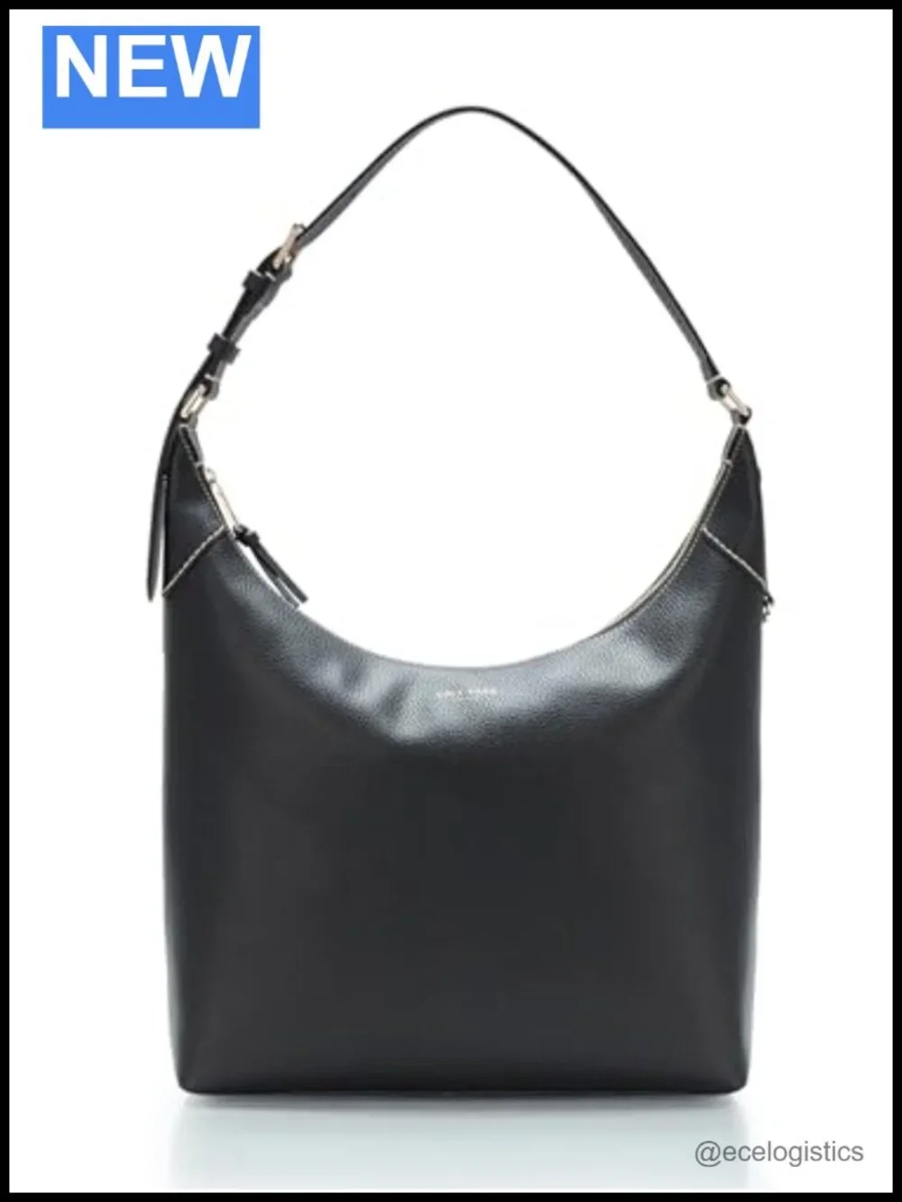 Leather Hobo Shoulder Bag Zip Closure Adjustable Strap Medium